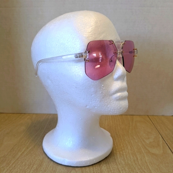 Shein Pink and Clear Lucite Sunglasses - Picture 2 of 5